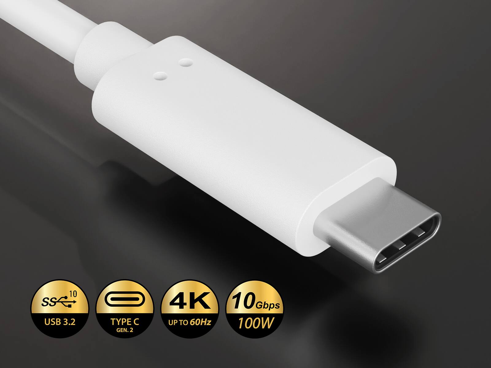 10 Gbps USB 3.2 TYPE C GEN. 2 4K UP TO 60Hz 100W