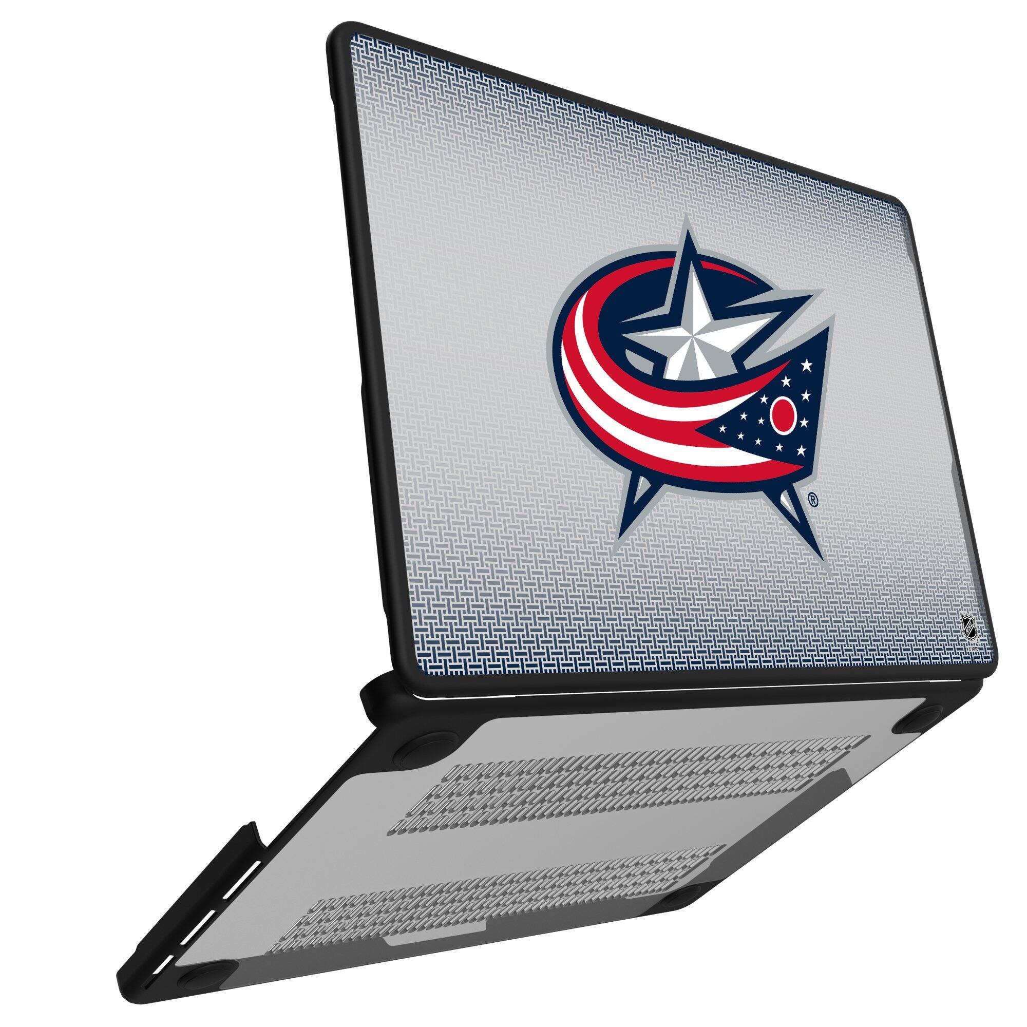 Alt View 1. Keyscaper - Columbus Blue Jackets Linen MacBook Case - Pro 13 in - Multicolor.