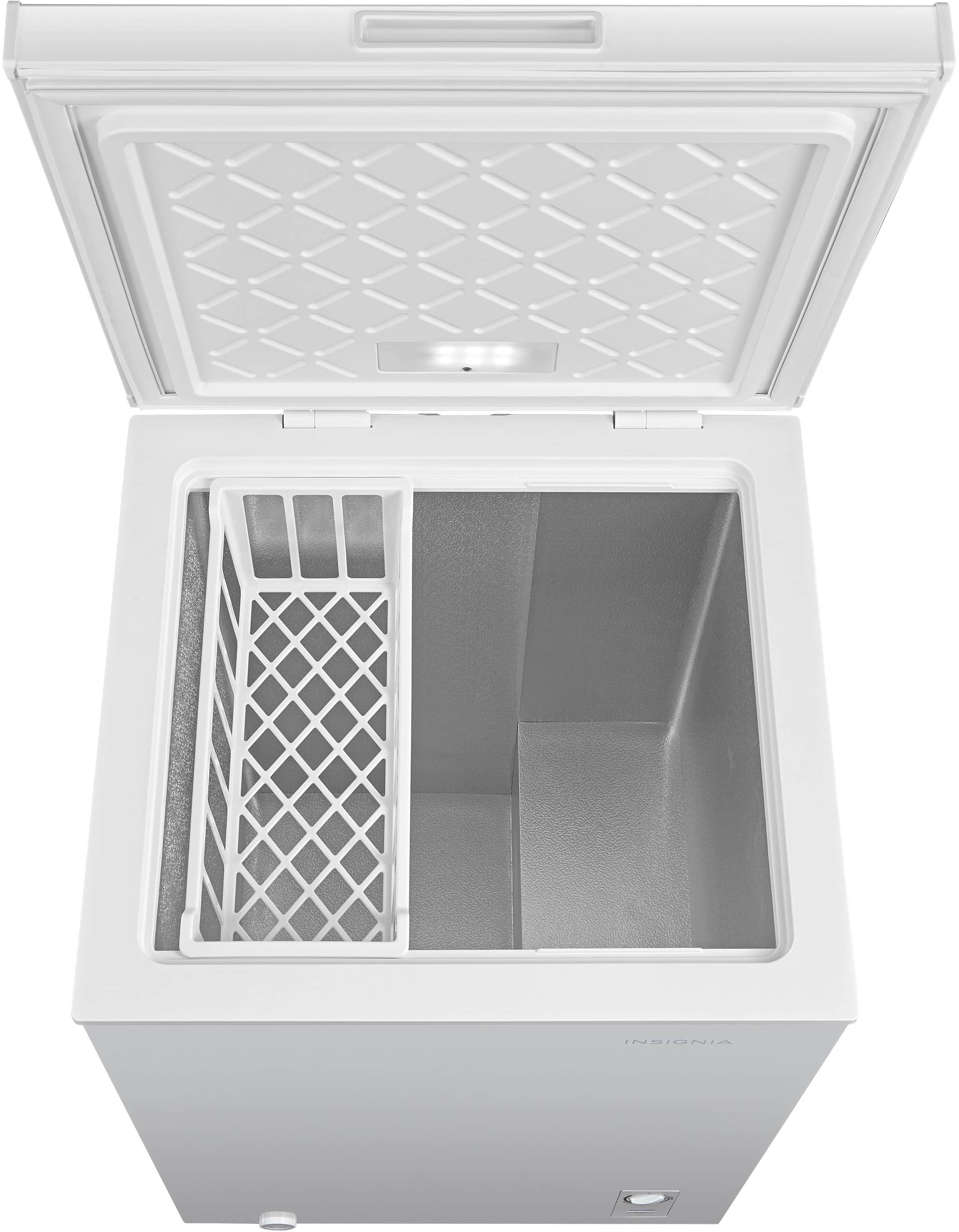 Alt View 3. Insignia™ - 5 Cu. Ft. Garage-Ready Chest Freezer - White.