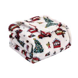 Noble House - Plazatex Celebrating Christmas Micro plush Decorative All Season Color 50" X 60" Throw Blanket - Multi