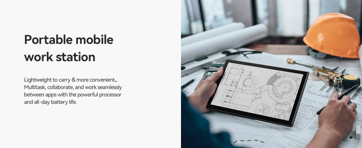 Portable mobile work station

Lightweight to carry & more convenient. Multitask, collaborate, and work seamlessly between apps with the powerful processor and all-day battery life.