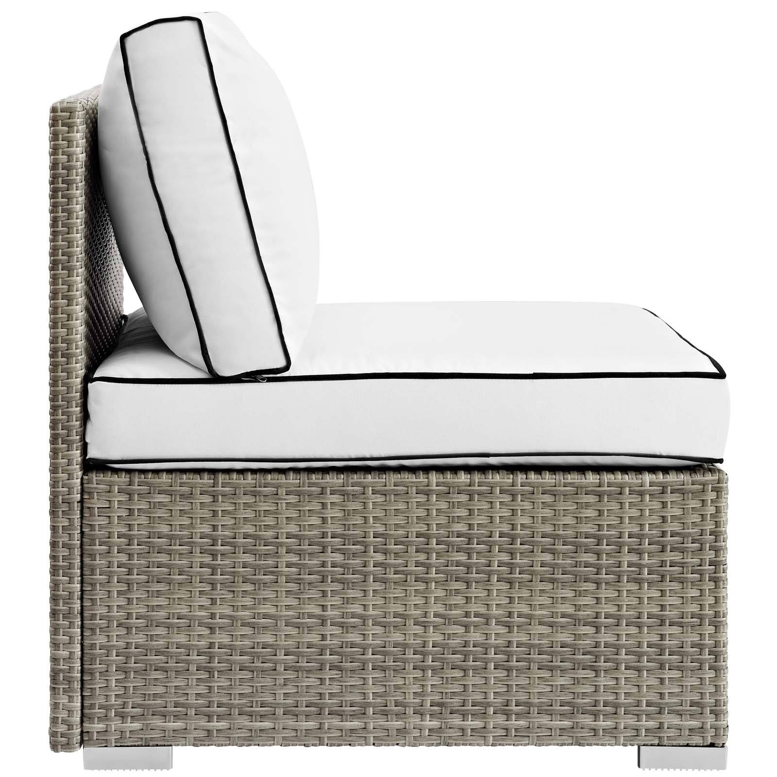 Left. Modway - Repose Outdoor Patio Armless Chair by Modway - Light Gray White.