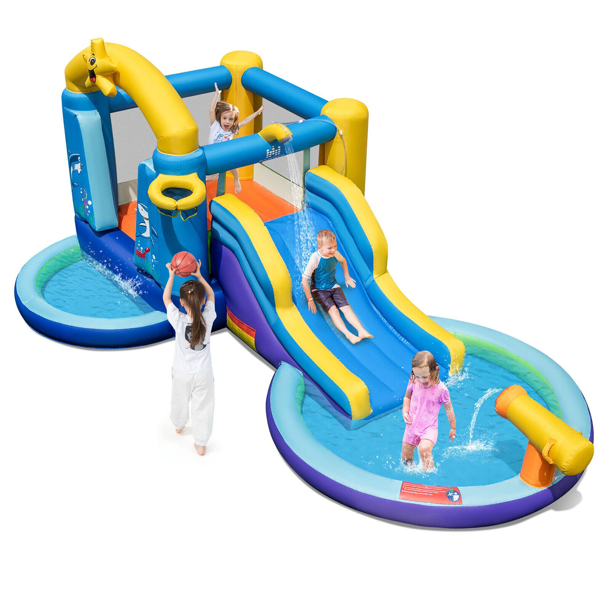 Alt View 9. Gymax - Gymax Kids Inflatable Water Slide Park Bounce Castle w/ 50 Ocean Balls & 735W Blower.
