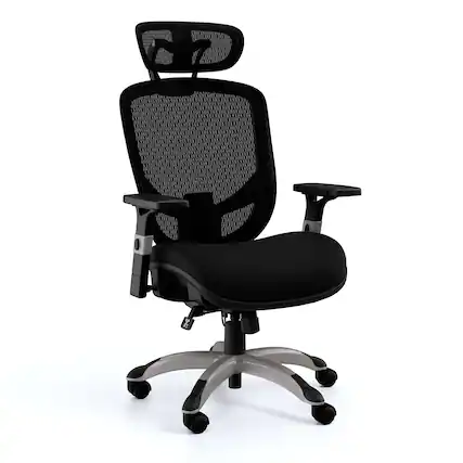 Front. Staples - Hyken XL Ergonomic Fabric Swivel Big & Tall Chair, Black (ST63145) - Black.
