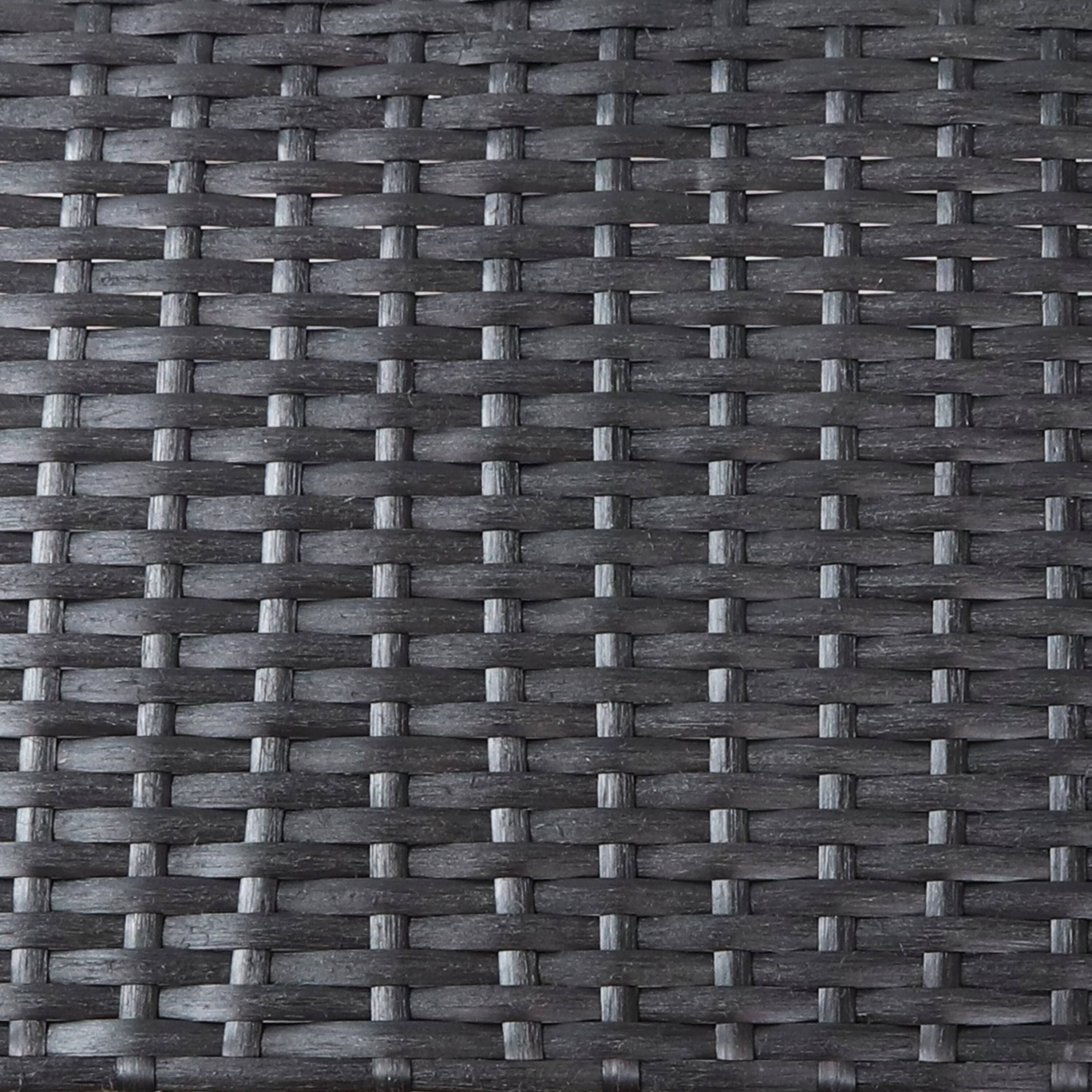 Alt View 4. Sunnydaze - Polyrattan Indoor Rectangle Planter - Set of 2 - Black.