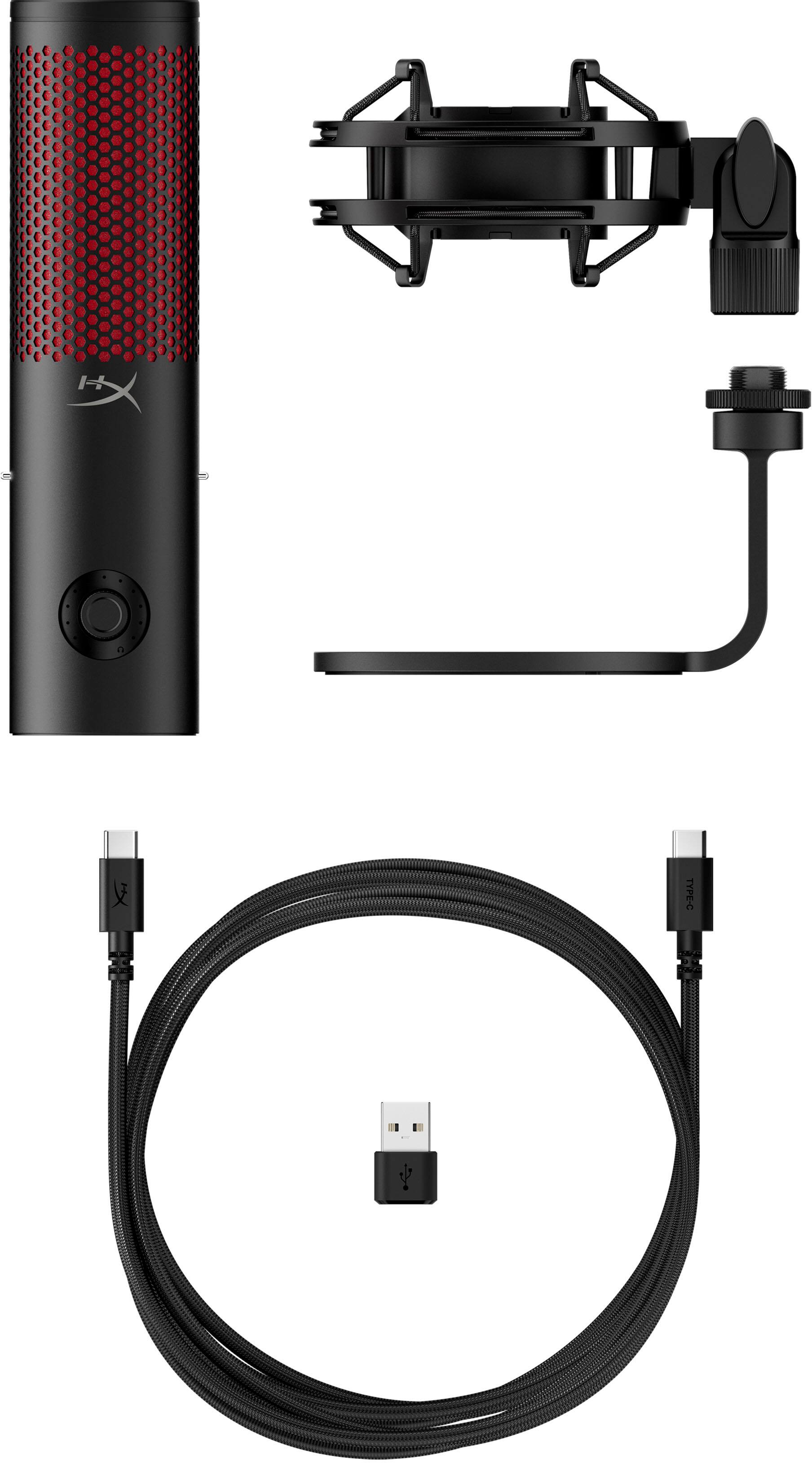 Alt View 14. HyperX - QuadCast 2 Wired Multi-Pattern USB Electret Condenser Microphone - Black.