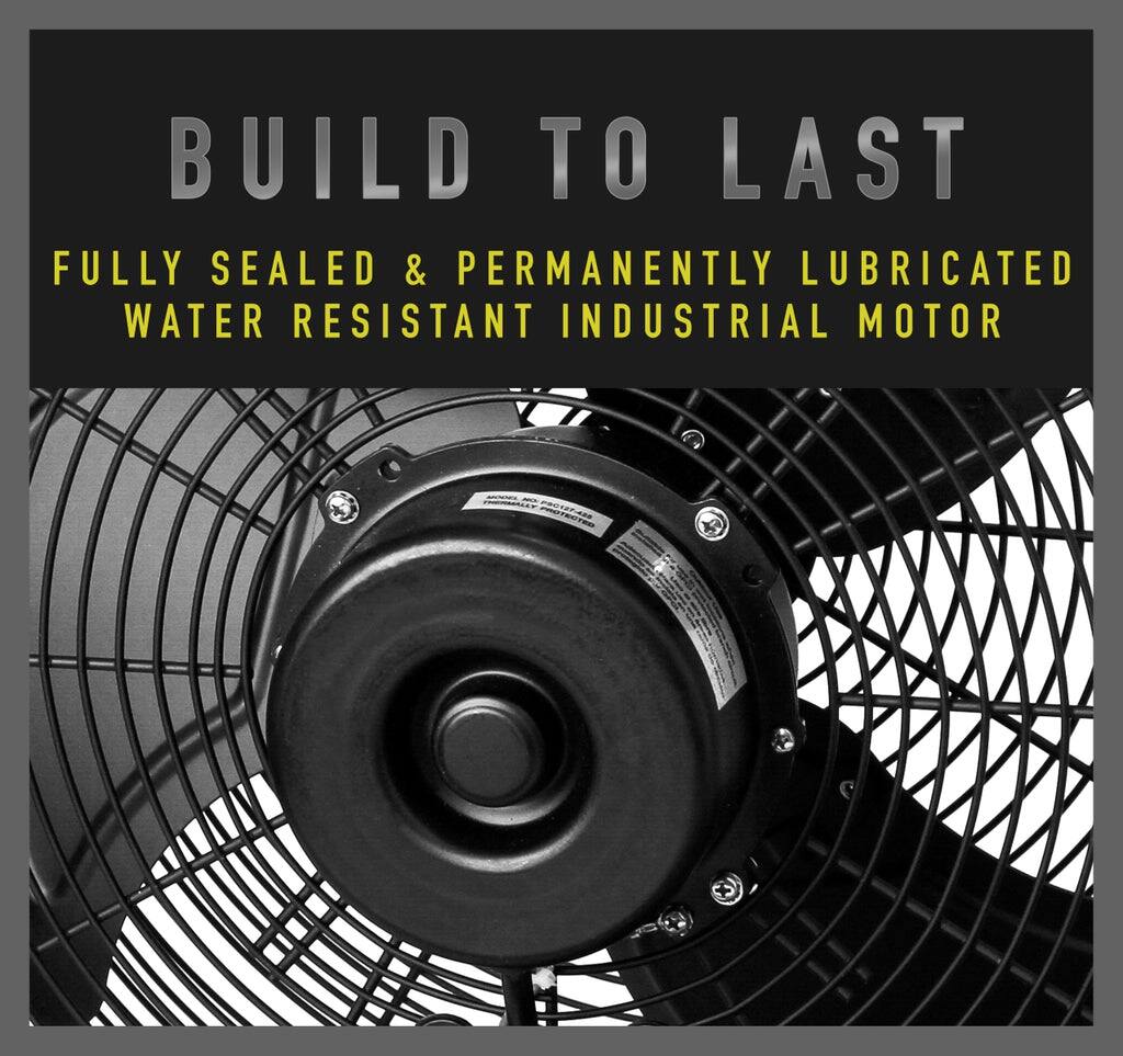 BUILD TO LAST  
FULLY SEALED & PERMANENTLY LUBRICATED  
WATER RESISTANT INDUSTRIAL MOTOR
