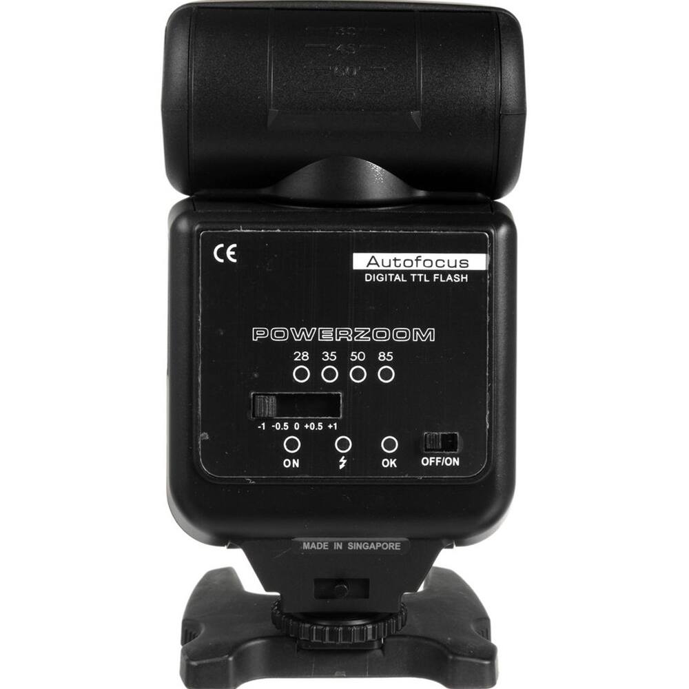 Autofocus  
DIGITAL TTL FLASH  

POWERZOOM  

28 35 50 85  

-1 -0.5 0 +0.5 +1  

ON OK OFF/ON  

MADE IN SINGAPORE
