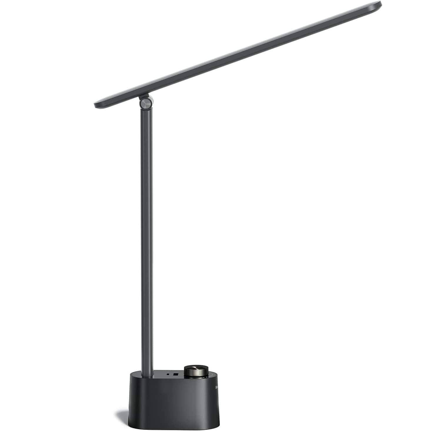 FINEAK - Eye-Caring LED Desk Lamp with Dual USB Charging & Foldable Design - Black
