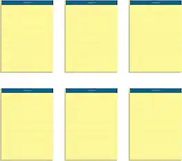 TOPS - Docket Notepads, 8.5" x 11.75", Narrow Ruled, Canary, 100 Sheets/Pad, 6 Pads/Pack - Yellow