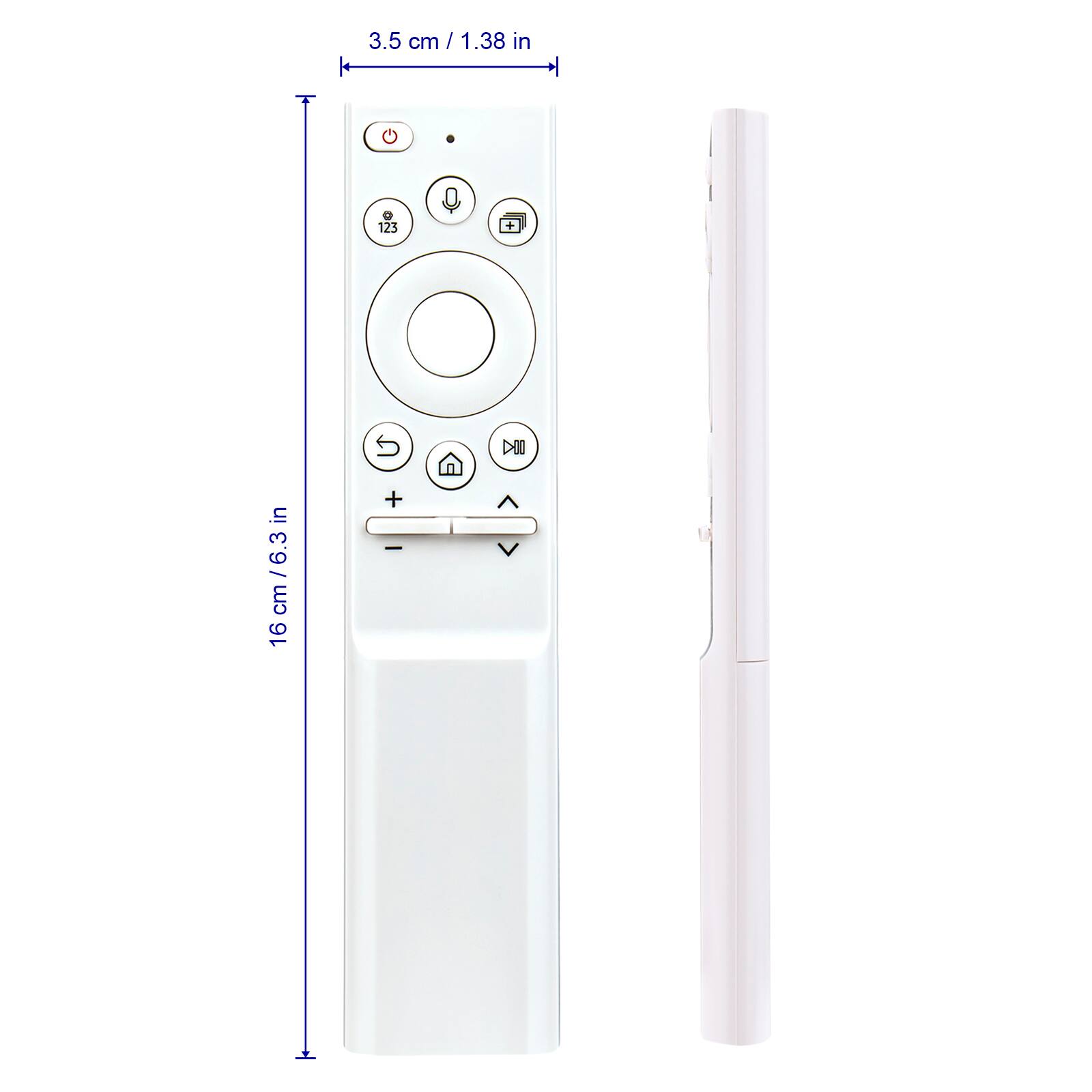 3.5 cm / 1.38 in  
16 cm / 6.3 in