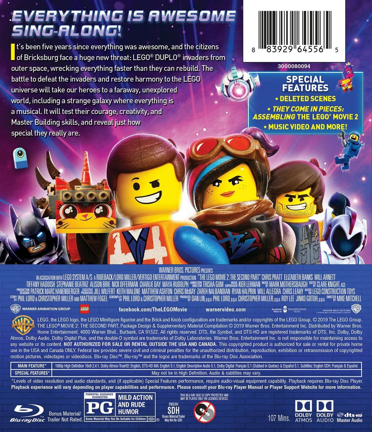 Back. The LEGO Movie 2 [Blu-ray].