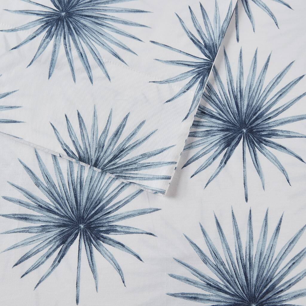 Alt View 5. Gracie Mills - Gracie Mills Esme Breathable Printed Cotton Percale Sheet Set - Blue Palmetto.