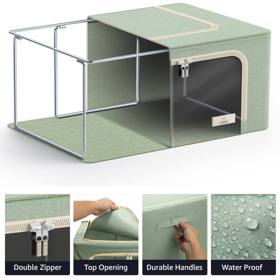 Sorbus 4 Pack Small Foldable Storage Box, Large Window & Handles ...