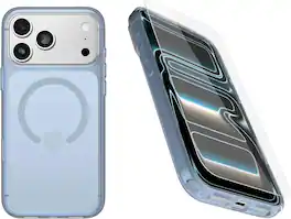 OtterBox - iPhone 17 Pro Max (Only) Bundle: Symmetry Series+ Case & Screen Protector - Snaps to MagSafe - Ultra-Sleek - Blue Bliss