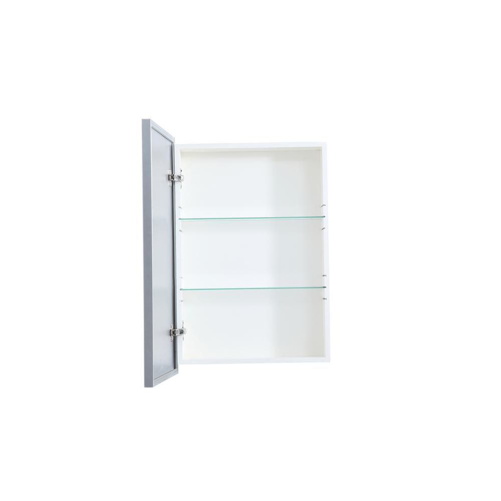 Left. Elegant Decor - Metal mirror medicine cabinet 20 inch x 28 inch in silver - Silver.