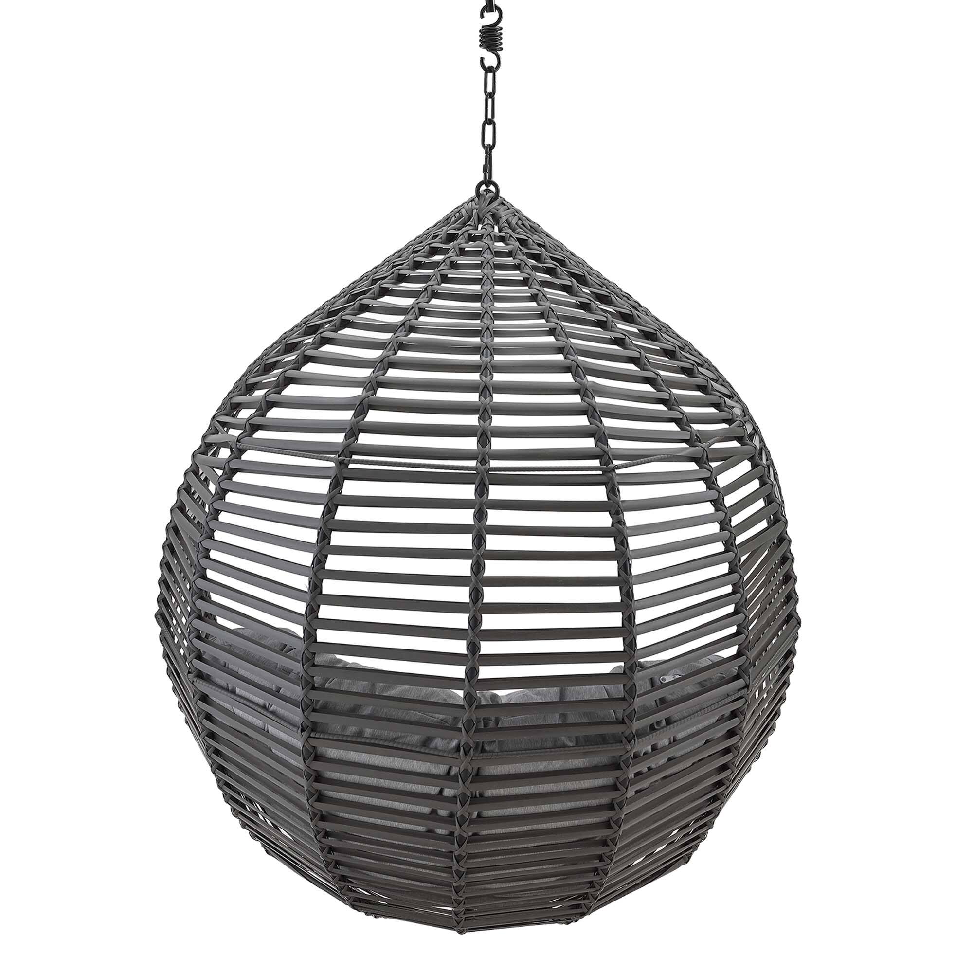 Left. Modway - Garner Teardrop Outdoor Patio Swing Chair Without Stand by Modway - Gray Gray.