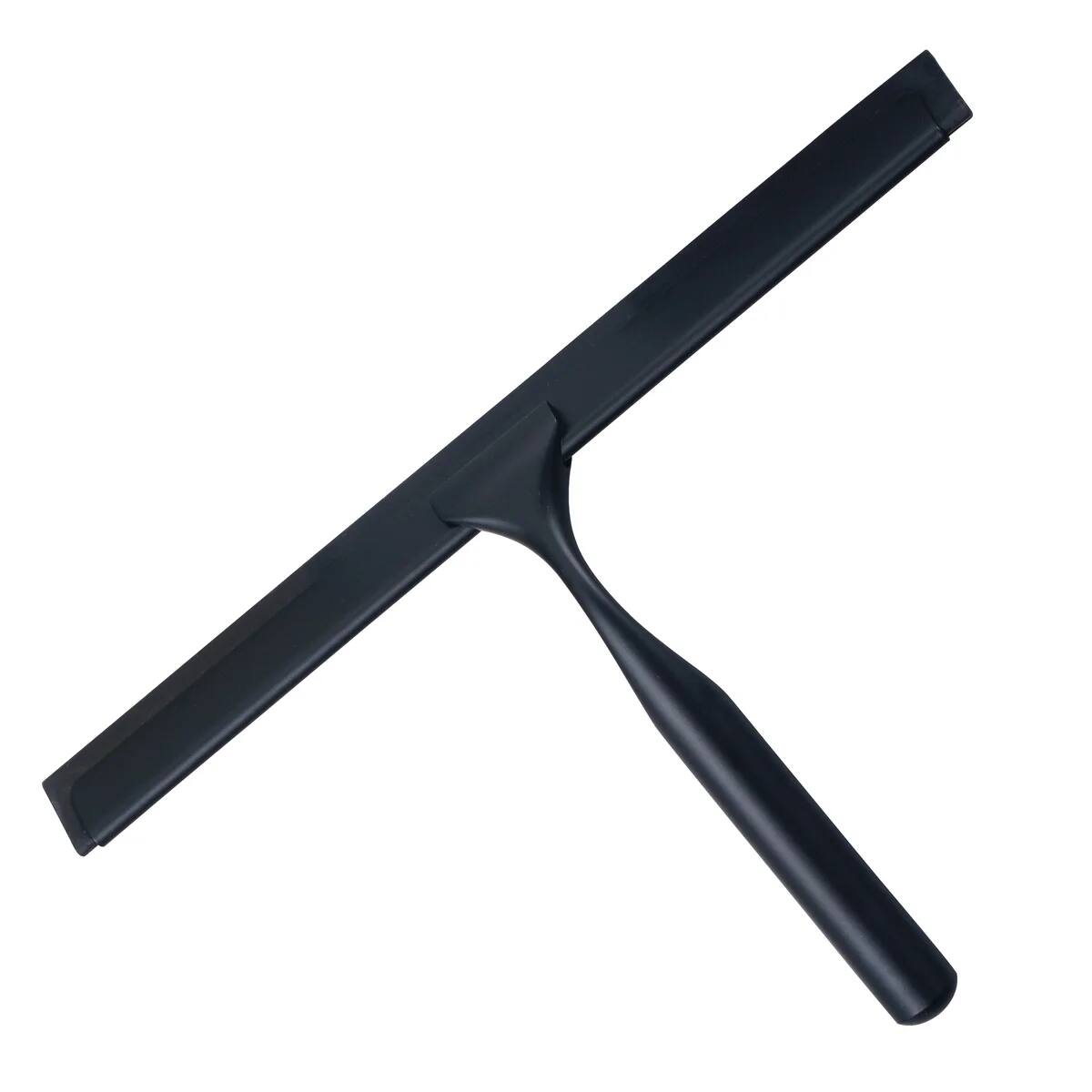 Left. J&V TEXTILES - 10 Inch Shower Squeegee with 3M Hanger - BLACK.
