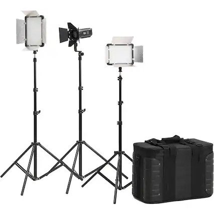 Front. Godox - Godox LED500LR 3-Light LED Bi-Color Video Light Kit.