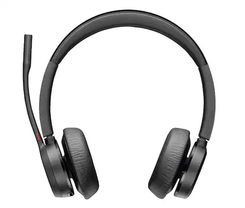 Front. HP - Poly Voyager 4320 USB-C Headset +BT700 dongle - Black.