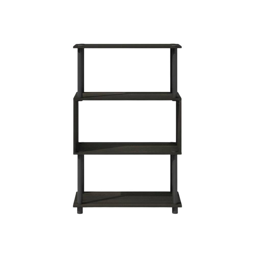 Back. FurniFact - Wooden bookcase with simple design and sturdy construction - Espresso.