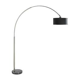 Hivvago - Modern 81-inch Tall Arch Floor Lamp with Drum Shade and Marble Base - Black