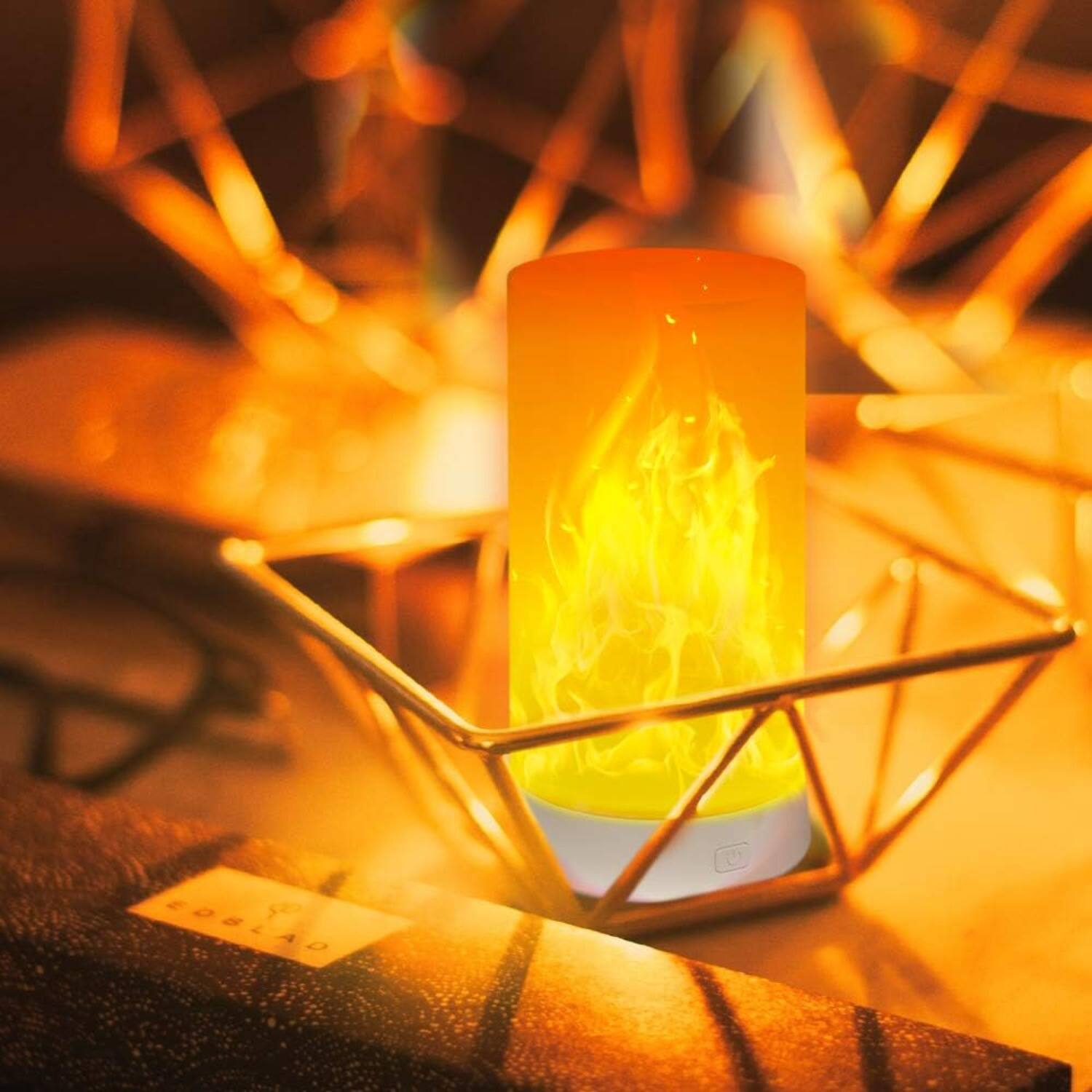 Oumilen USB Rechargeable Flame Lamp – 5.1in Portable LED Flame Night ...