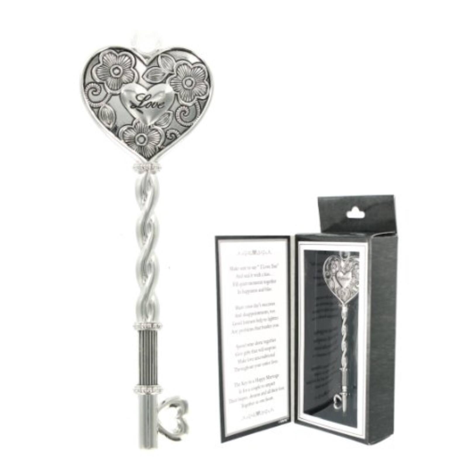 Angle. Ganz - Ganz The Key to a Happy Marriage Zinc Metal Decorative Ornament 4.75 inch - Silver.