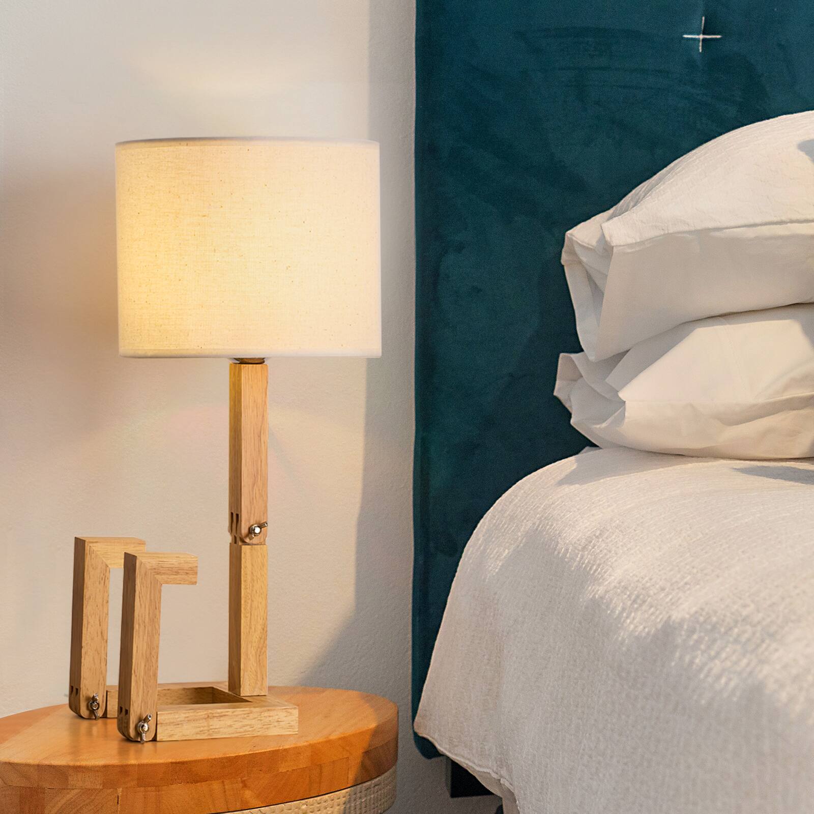 Back. Oumilen - Humanoid Solid Wood Adjustable Table Lamp.