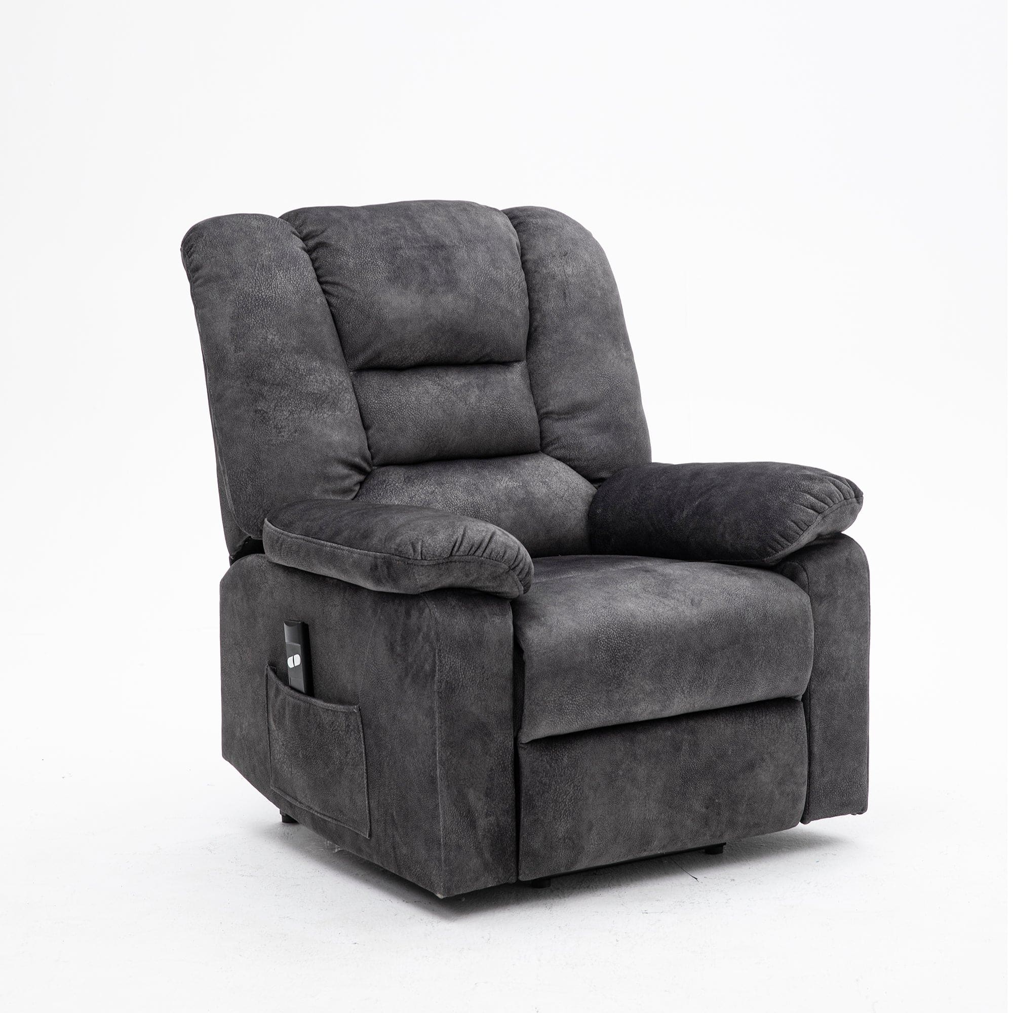 Front. Boyel Living - Power Lift Recliner Chair For Elderly Massage Heating Function USB Port Living Room Furniture - Grayish Blue.
