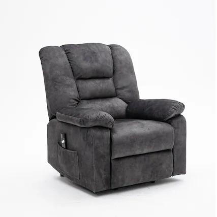 Front. Boyel Living - Power Lift Recliner Chair For Elderly Massage Heating Function USB Port Living Room Furniture - Grayish Blue.