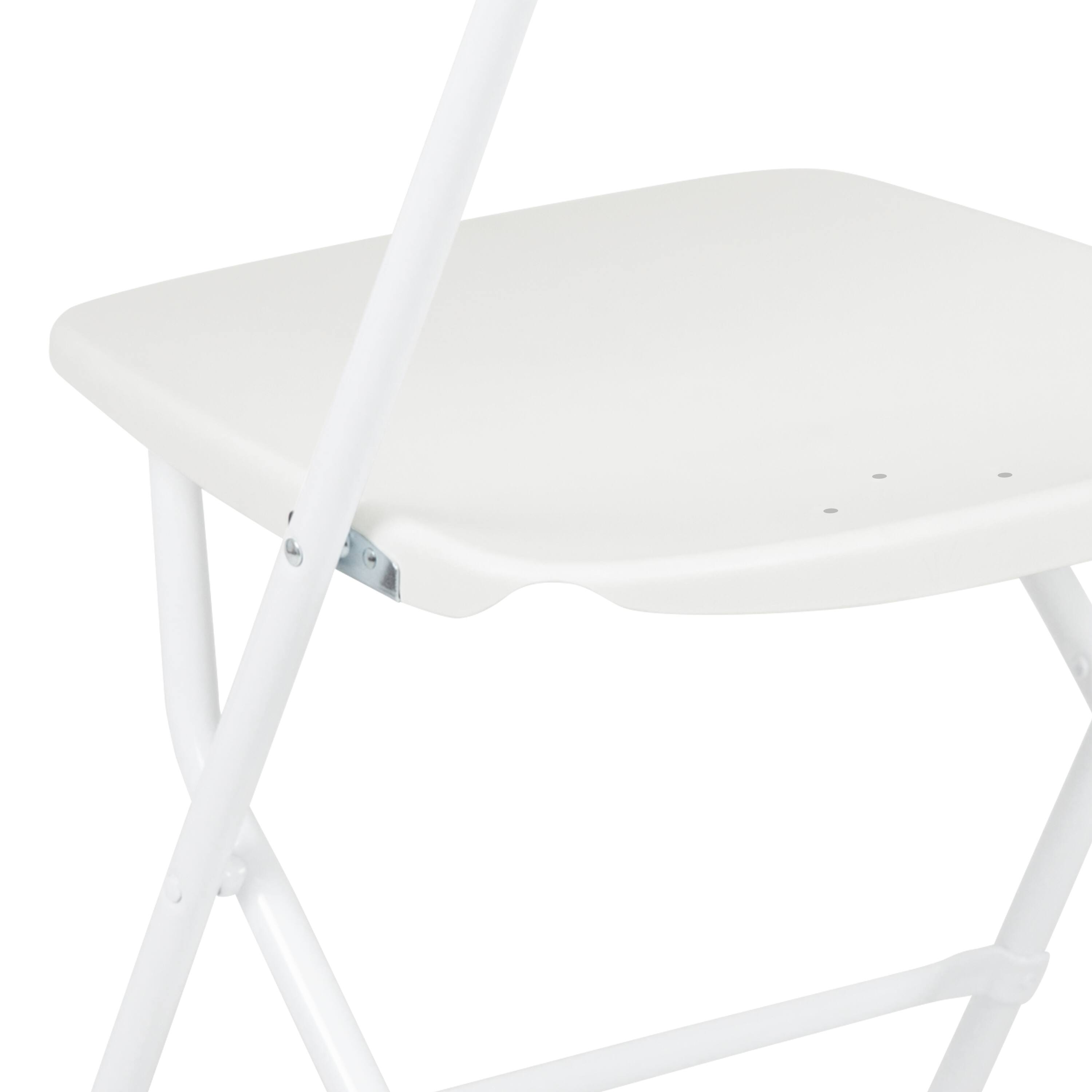 Alt View 10. Emma + Oliver - Set of 10 Stackable Folding Plastic Chairs - 650 LB Weight Capacity - White.