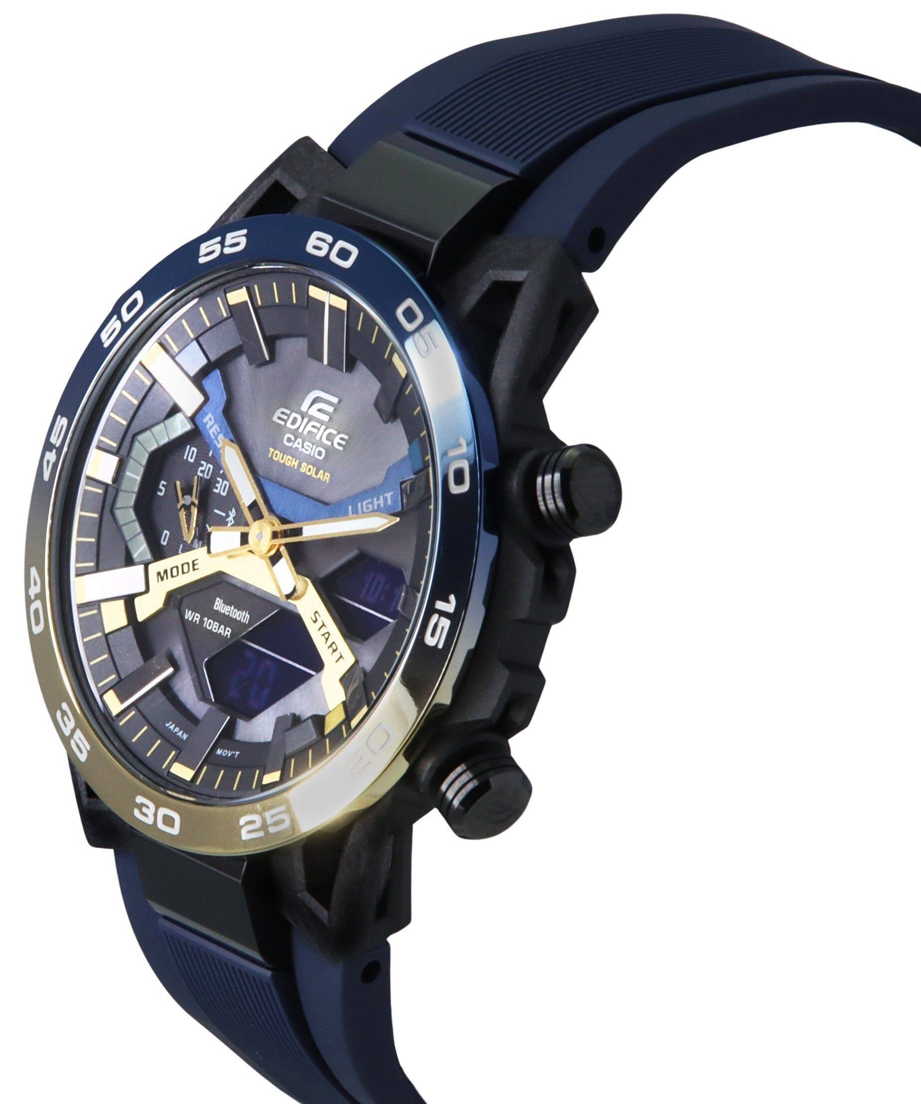 55 60 50 05 E 45 EDIFICE CASIO TOUGH SOLAR LIGHT 10 0 MODE 40 WR 10BAR Bluetooth START 15 35 JAPAN MOV'T 03 30 25