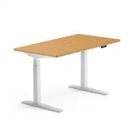 FlexiSpot - E7Pro 55''W Electric Adjustable Standing Desk Chipboard, /White - Maple
