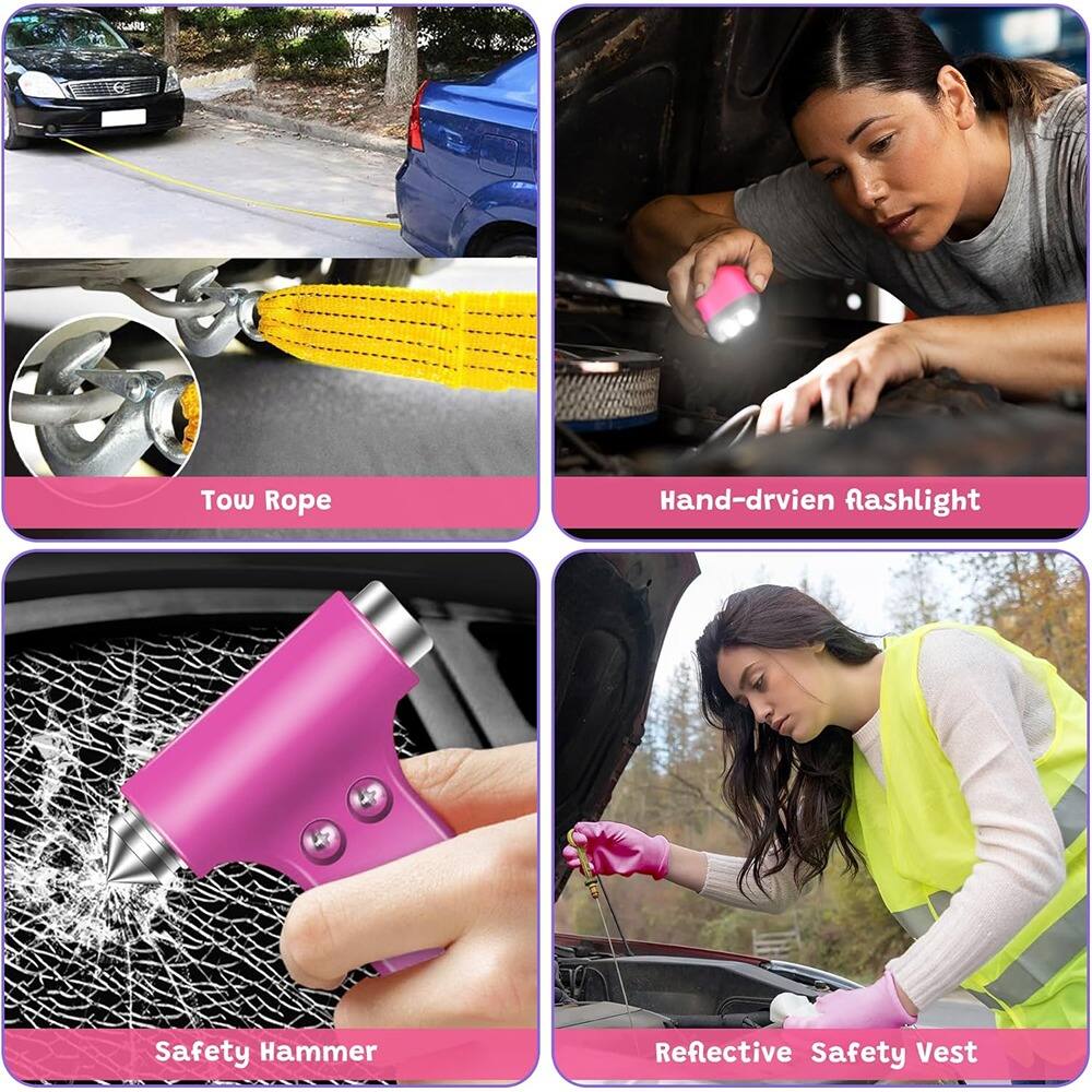 - Tow Rope
- Hand-driven flashlight
- Safety Hammer
- Reflective Safety Vest