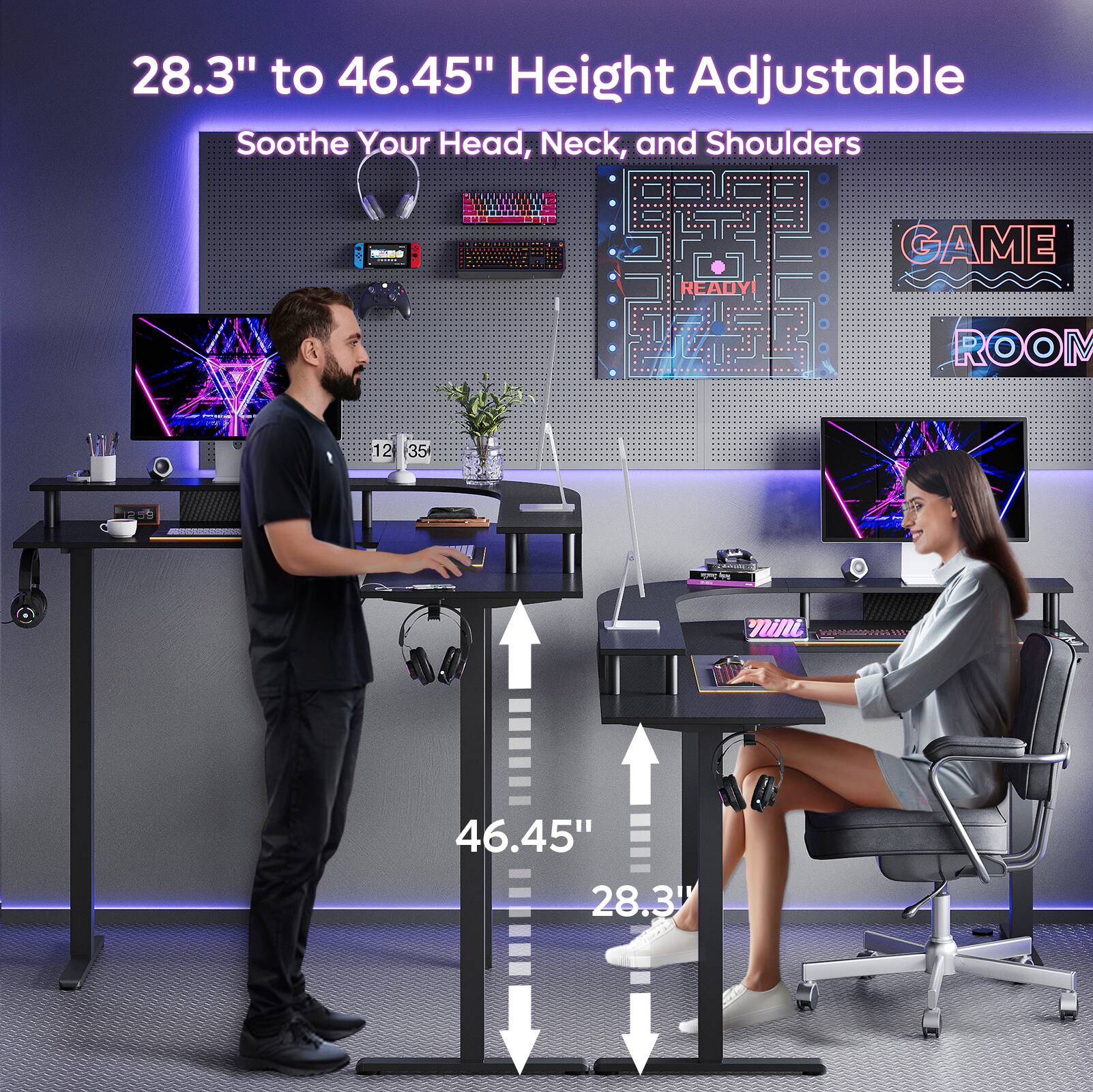 28.3" to 46.45" Height Adjustable  
Soothe Your Head, Neck, and Shoulders  

GAME ROOM