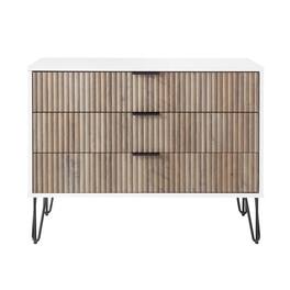Forest'nSky - Grey Wood 3 drawer 35.19 in. Wide Chest of Drawers for Living Room - Gray