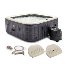 Intex - PureSpa Plus Inflatable Spa, Maintenance Kit, & Removable Seat (2 Pack) - Gray