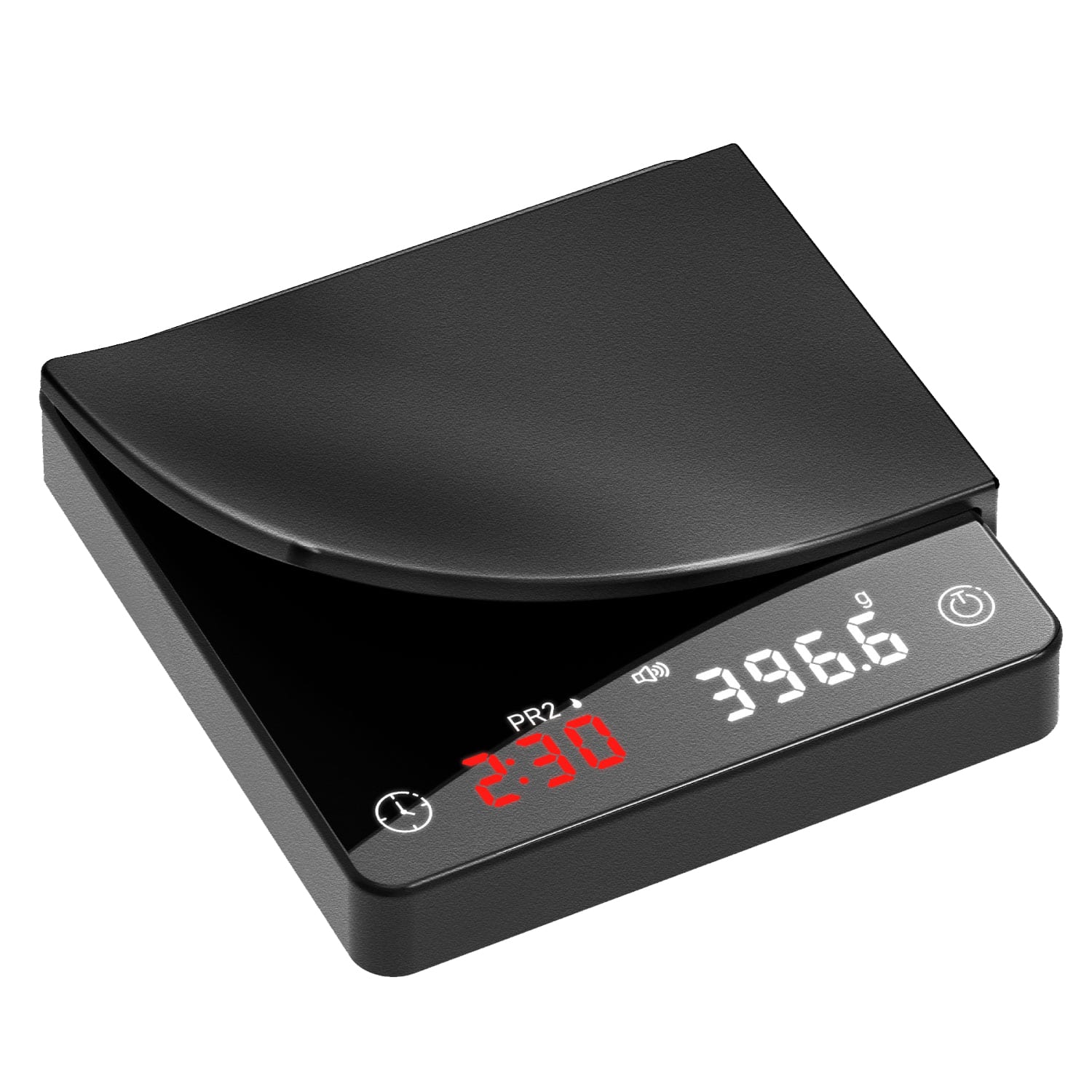 Garnen - Mini Coffee Scale with Timer, 2Kg/0.1g Espresso Scale Matcha & Coffee Bean Scale,USB C Rechargeable Digital Coffee Scale - Black