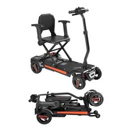 Loheer - 4-Wheel Foldable Electric Mobility Scooter for Adults & Seniors 9.3 Mile Range - Black