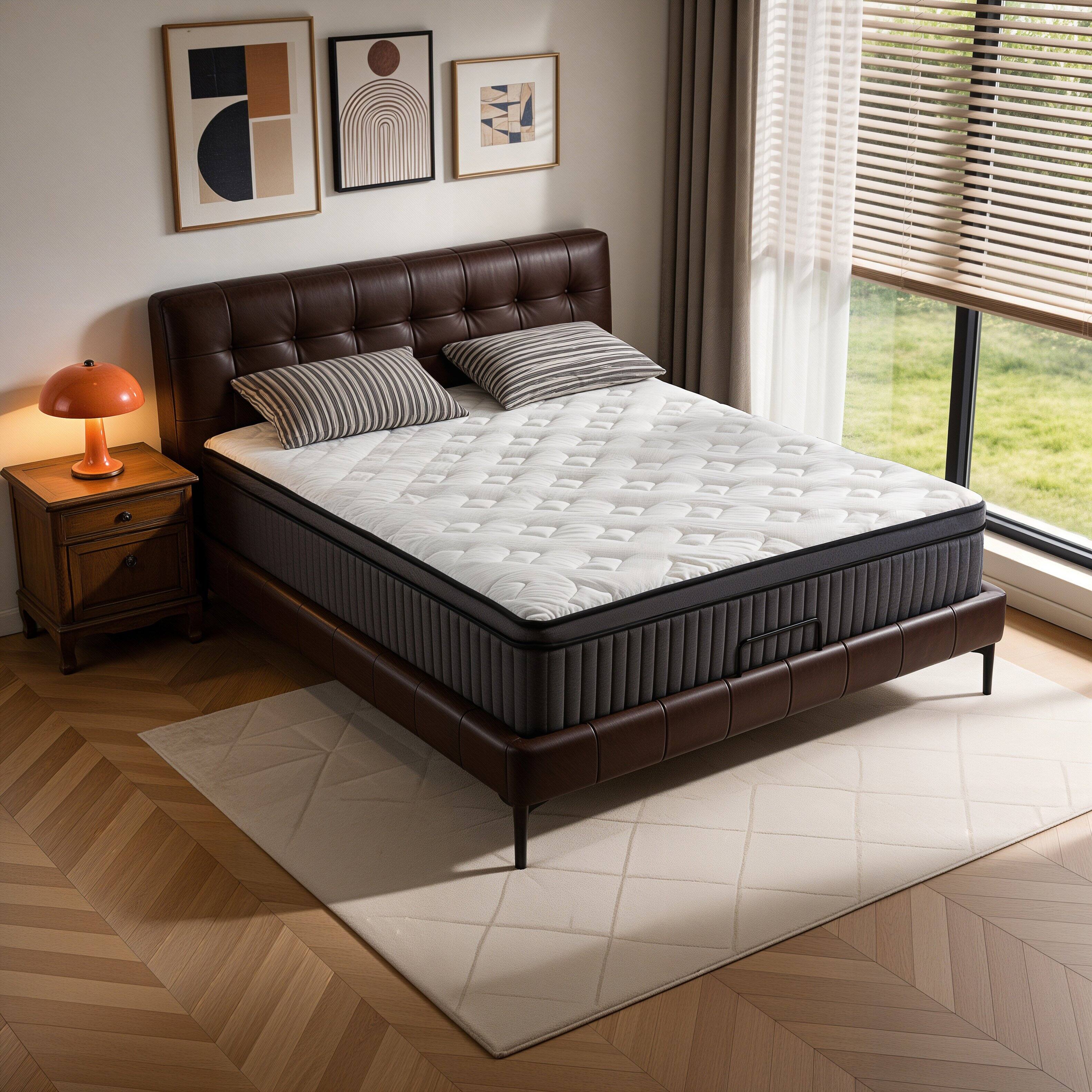 Alt View 3. Dyonery - 12 Inch Hybrid Mattress in a Box with Memory Foam Individual Pocket Springs, Fiberglass Free, CertiPUR-US Certified - White.
