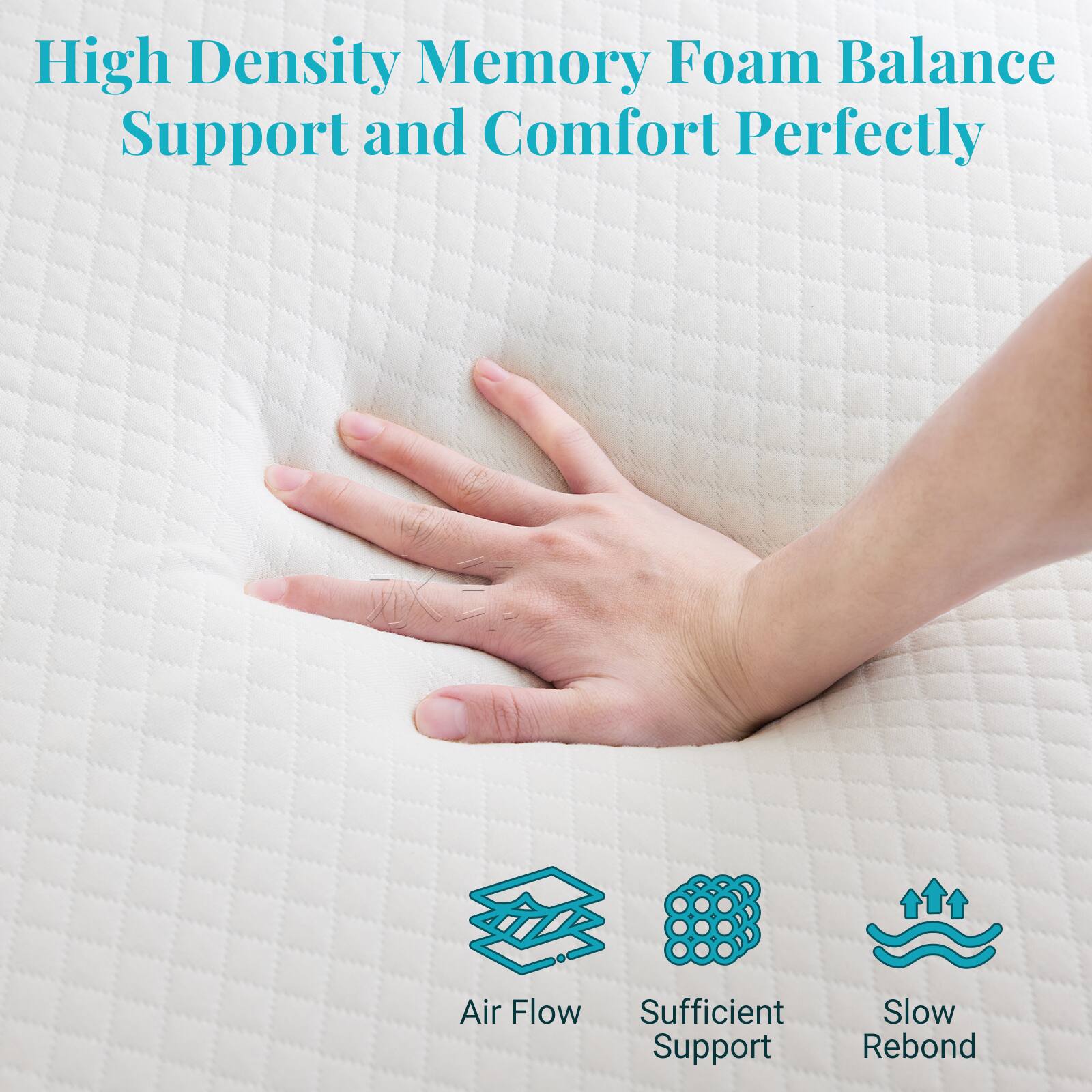 High Density Memory Foam Balance Support and Comfort Perfectly

Air Flow  
Sufficient Support  
Slow Rebound