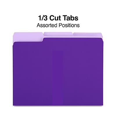 1/3 Cut Tabs  
Assorted Positions