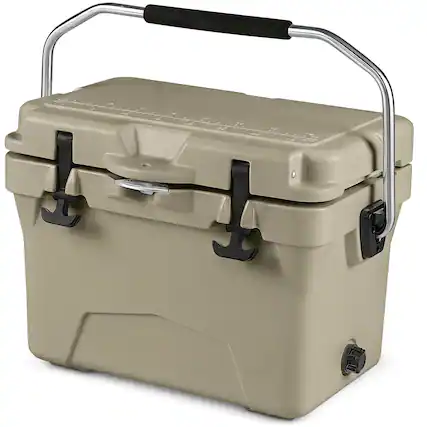 Front. Costway - Costway 20 Quart Portable Hard Cooler Insulated Ice Chest Keeps Cool for up to 6 Days - Khaki.