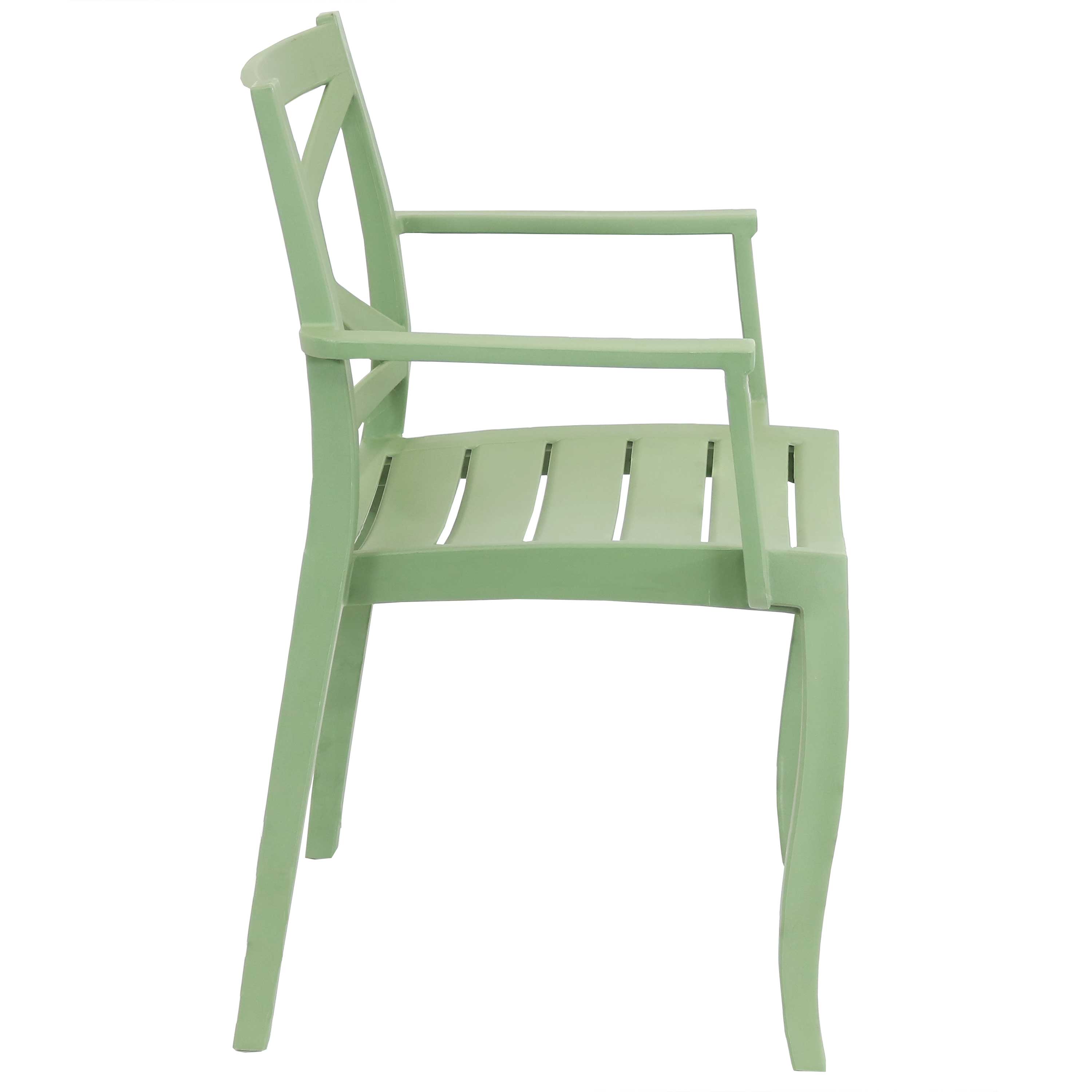 Alt View 8. Sunnydaze - Tristana Plastic Stackable Patio Armchair - Set of 4 - Green.