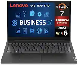 Lenovo - Refurbished Excellent - V15 Laptop 15.6 FHD Display (Ryzen 7 7730U, 16GB, 1TB SSD, AMD Radeon, WiFi 6, Webcam, Win 11 Pro) - Business Black