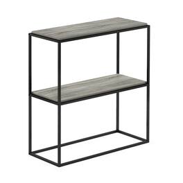 Furinno - Moretti Modern Lifestyle Wide Stackable Shelf, 2-Tier - French Oak Grey