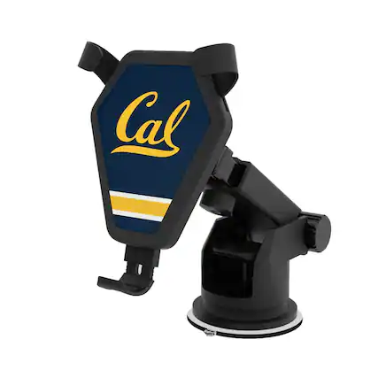 Front. Keyscaper - Cal Bears Linen Stripe Wireless Car Charger - Black.