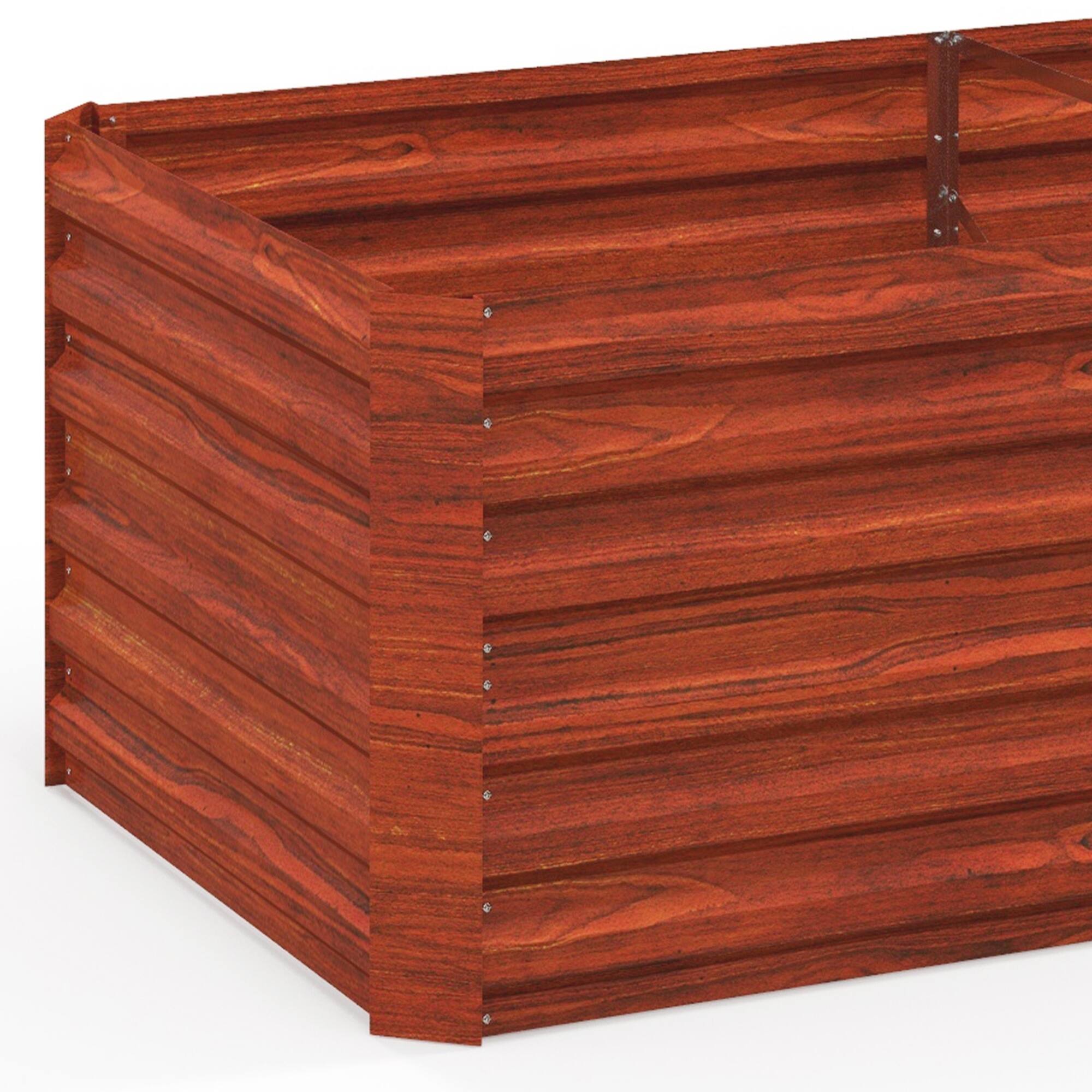 Alt View 5. Outsunny - Outsunny Galvanized Raised Garden Bed Kit with Reinforcing Bars, Large and Tall Metal Planter Box - Dark Brown.