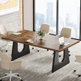 Tribesigns - 70.86" Rectangular Conference Table for 6-8 - Dark Brown